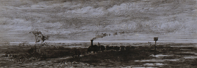 640px DV307 no.52 Train at Chatmoss Nov1857