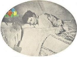 Mollie Fancher in bed