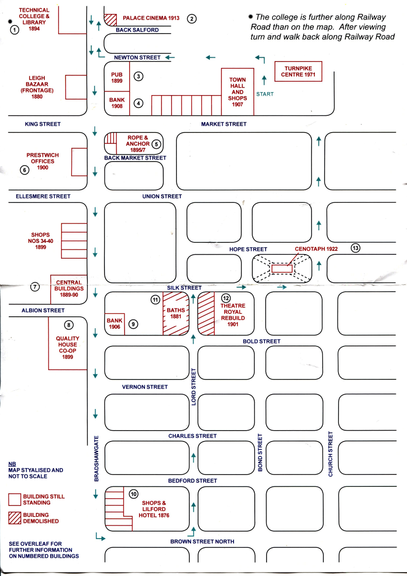 Notes on Map of Buildings in Leigh by J C Preswich PNG