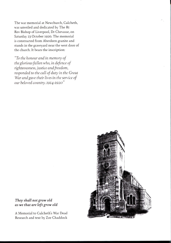 Back cover of book "They shall not grow old" 